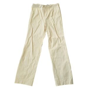 Evelyn & Arthur Cream Cotton Spandex Wide Leg Trouser Pants Size 8